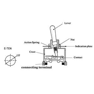 소형 토글 스위치 on-off 전원 로커 방수 캡 E-TEN-1021/1121/1122/1221/1321/1322 SPST DPDT