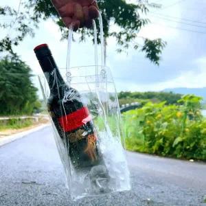 [셀러에이드]투명 와인 보냉가방 아이스 와인 쿨러 선물 포장용 칠링백