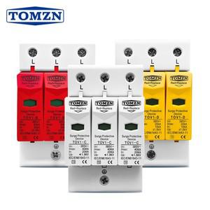 TOMZN AC SPD 3P 10-20KA 20-40KA 30-60KA 275V 385V 420V 주택 서지 보호기 저전압 피뢰기