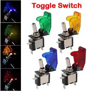 스위치릴레이 차량용 보트 트럭 조명 Led 토글 스위치 ON OFF 안전 항공기 플립 업 커버 가드 12V20A 투명
