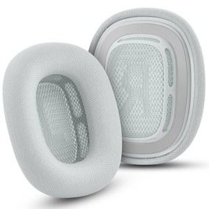 [미국배송] 에어팟 맥스 헤드폰용 목수안즈 이어 쿠션 교체 실리콘 레이어 메모리 폼 및 자석(실버)을 갖춘 애플호환 맥스와 호환되는 업그레이드된 메시 패브릭 이어패드(실버)