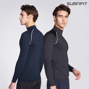 빅사이즈 썸앤핏 남자 목폴라 긴팔 언더레이어 기능성 헬스티 M ~ 4XL