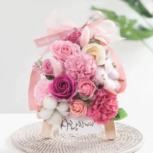 카네이션 조화 화환 자나 미니 20cm 2컬러 꽃 어버이날 스승의날 테이블 장식 감사 선물 행사 소품