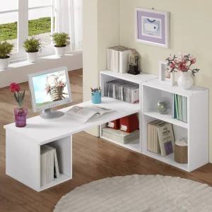 간편조립 DIY 좌식 컴퓨터 책상 책장 2개 테이블 풀세트