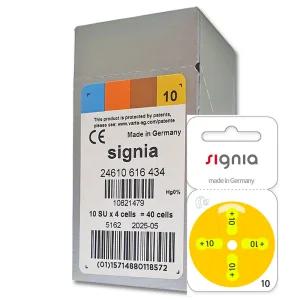 지멘스 시그니아 보청기배터리 10번(40EA) 노란색 보청기건전지 밧데리 부모님선물