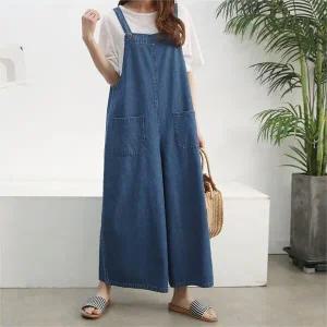 [하프클럽/]파니 와이드 데님 점프수트/데님점프수트/멜빨점프수트