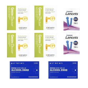 녹십자 그린닥터 혈당시험지 혈당측정검사지 200매+채혈침200개+알콜솜200매 -  27년 10월