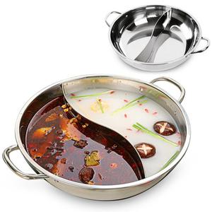 아이디어 반반냄비(28cm) 전골 훠궈 마라탕 샤브샤브 밀푀유나베 인덕션용 라면 이유식 반반요리 스텐 28cm