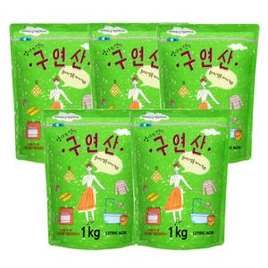 엄마의선택 구연산 세정제 지퍼백 1kg x5개