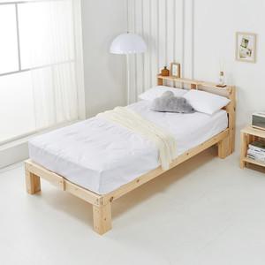더함퍼니쳐 레드파인 일체형 원목침대프레임 100% 천연소나무 통원목침대
