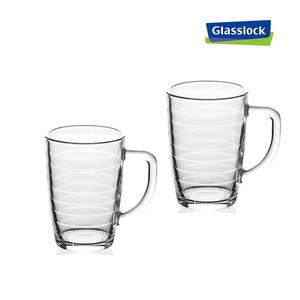 글라스락 내열강화 스트라이프머그 350mL 4개 세트