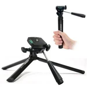 아트박스 본젠 KM-835 미니 셀카스틱 삼각대 + VD-603 모바일 3way 헤드 SET  카메라 액션캠 등)