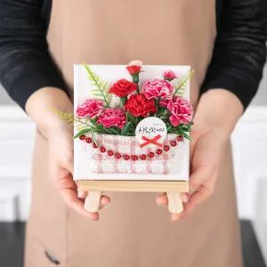 카네이션 조화 액자 이젤 세트 루나캔버스set 20cm 꽃 어버이날 스승의날 테이블 장식 감사 선물 행사