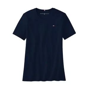 타미힐피거 TH 헤리티지 크루넥 반팔티 미드나잇네이비 여자 반팔 티셔츠 면티 WW0WW22043-403