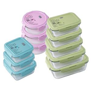 [스팀홀 반찬통] 오븐락 숨쉬는 밀폐용기 내열유리 글라스 밀폐 직사각4호 1180ml