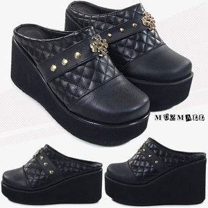 [뮤즈몰] FT20 / 7cm,10cm 가벼운통굽 여성슬리퍼/웨지힐/키높이/사무실/실내/높은굽/웨딩/겨울/신발/구두