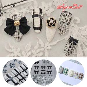 네일아트 5D 겨울 체크 꽃 도톰 입체 엠보 스티커 8종