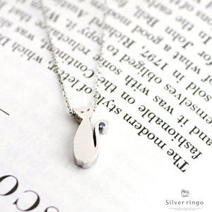 [실버링고]실버925 3월탄생석 고양이모양목걸이 아쿠아마린캣N