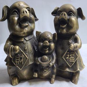 황동 돼지가족 길이22cm 무게2.9kg 단초마을 골동품/앤틱/수집품