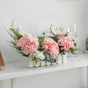 카네이션 조화 센터피스 순수울타리set 36cm 꽃 어버이날 스승의날 테이블 장식 감사 선물 행사 소품