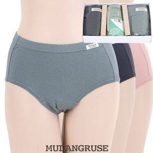 물랑루즈 면소재 3매입 여자 제로 라이너 팬티 여성 위생 방수 속옷 MWDSN755