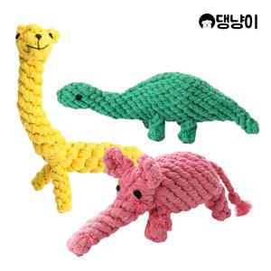 [댕냥이] 강아지 터그놀이 이갈이 치실 장난감 공룡 / 기린 / 코끼리