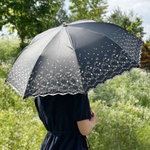 기라로쉬 암막 양산 2단 자수 양우산 자외선차단 경량