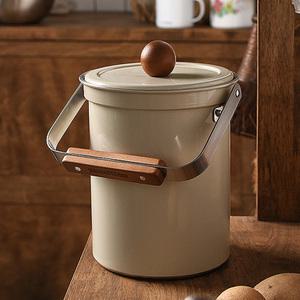 304스텐 베이지 음식물 쓰레기통 3L