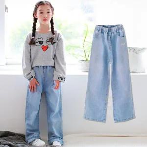 [보리보리/초딩하우스]미니와이드청바지(봄가을) 주니어여아의류 초등학생옷 주니어청바지 초등청바지