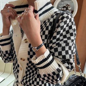 [난닝구] 츠헨트 체크하이넥가디건