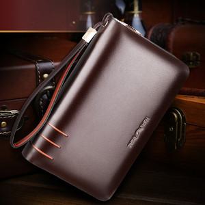 윌리엄캠벨 소가죽 엣지홀 투지퍼맨스백 손가방 클러치백