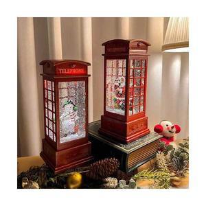낭만 공중전화 스노우볼 크리스마스 산타 눈사람 조명 워터볼 눈 내리는 장식 선물