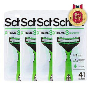 [엘지생활건강]쉬크 익스트림3 휴대용 면도기 4입 x 4개