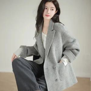 [몽벨리즈]레이카울혼방하프코트 mde2300916