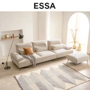 [롯데백화점]에싸 콘래드 4인 스윙기능 카시미라 패브릭 소파+와이드스툴