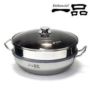 키친아트 통3중 인덕션겸용 스텐 2단 찜냄비 30cm 만두 찜솥 찜기