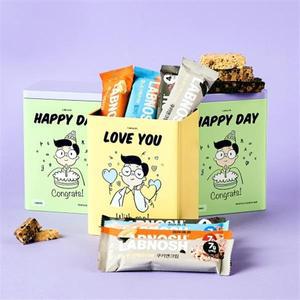 [랩노쉬] 프로틴쿠키바 틴케이스 선물세트 420g (12개입) (HAPPY DAY)