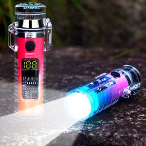 다용도 플라즈마 라이터 생활 방수 후레쉬 더블아크 LED 충전 점화기
