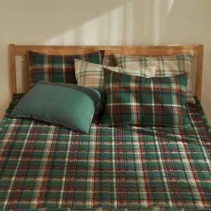 몽쉐어 피치가공 마이크로워싱 페인체크 베개커버 50x70 2장