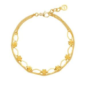 갤러리아 여자 순금 팔찌 마름모 꽃 체인 24K 7.5g 18K장식