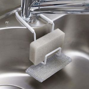 심플 수전 철제 수세미 거치대 주방 설거지 소품 선반 걸이 보관 수납 건조대