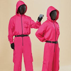 진행요원 반티 오징어 수트 장갑 벨트포함 점프수트 코스튬 체육대회 단체복 졸업사진 인쇄가능