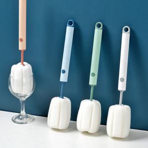 파스텔 컬러 버블 텀블러 물병 세척솔 헤드 분리형 교체 부드러운 스펀지 설거지 버블솔