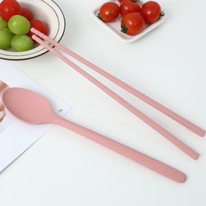 실리콘 수저 세트 젓가락 숟가락 핑크