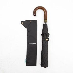 크로커다일 모던브로 2단 우드커브 자동 우산 제트블랙, 1개