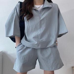 [메이비누스]여름 반팔 아노락 세트 반집업 트레이닝 셋업 운동복