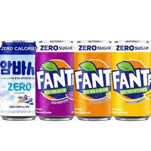 코카 환타 제로 오렌지+파인+포도+암바사 제로 각 6캔씩