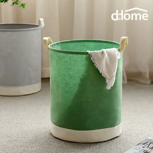 투톤 린넨 빨래 세탁 바구니 접이식 방수 패브릭 원형 햄퍼 다용도 빨래통 세탁물 보관함	