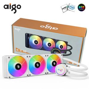 Aigo 화이트 워터 쿨러 CPU 냉각 컴퓨터 RGB 수냉 방열판 통합 팬 라디에이터 호환 LG A 1700 2011 AM4 AM5