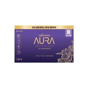 아우라 드라이 건조기시트 딥센트 페어프리지아 120매 1개 향기로운 섬유유연 시트 정전기방지